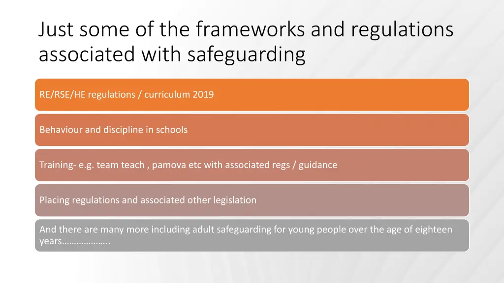 just some of the frameworks and regulations 2