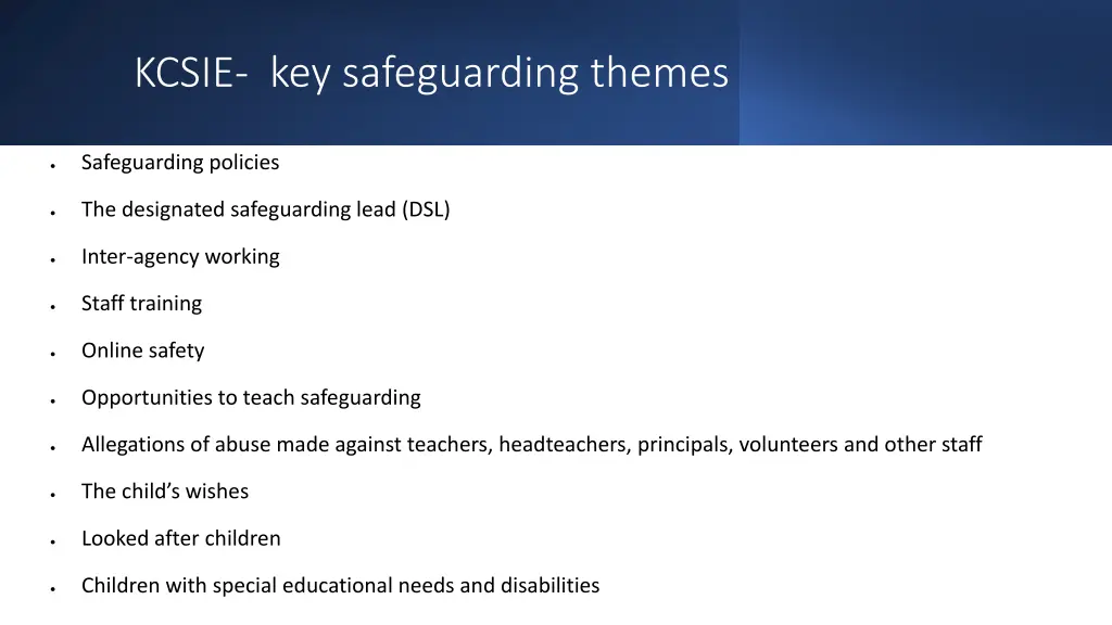kcsie key safeguarding themes