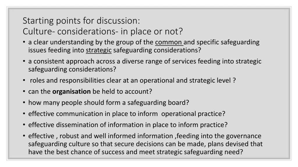 starting points for discussion culture