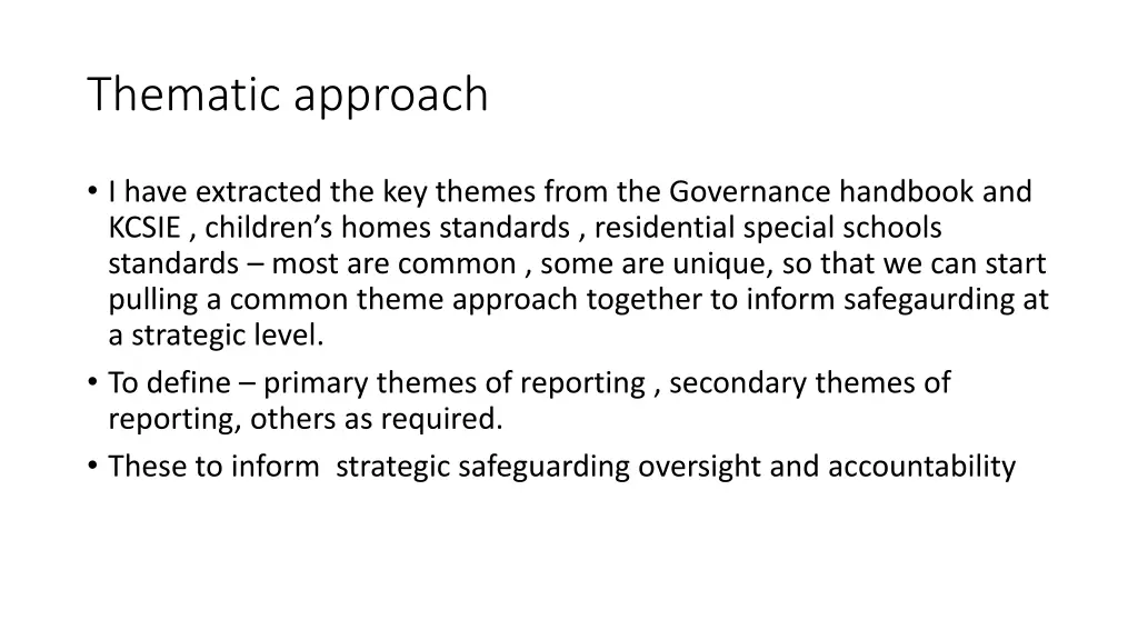 thematic approach