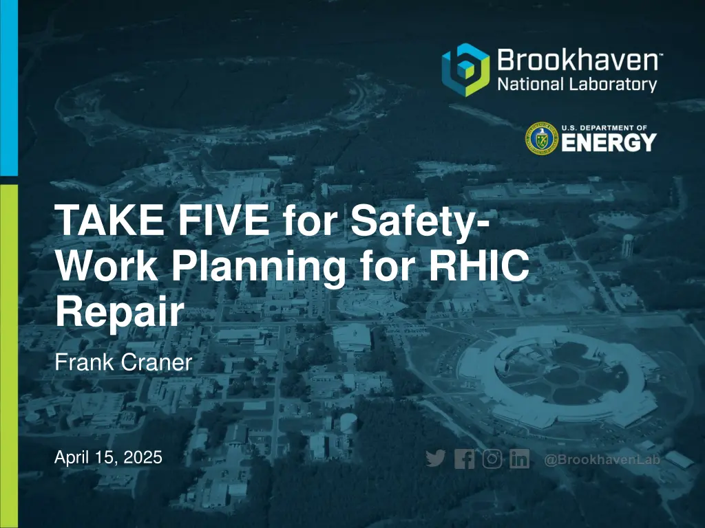 take five for safety work planning for rhic repair