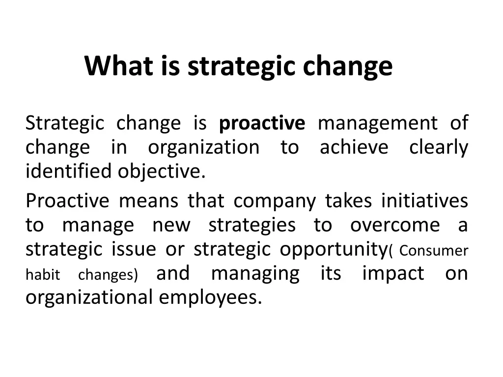 what is strategic change