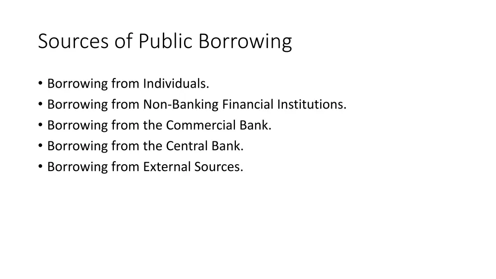 sources of public borrowing