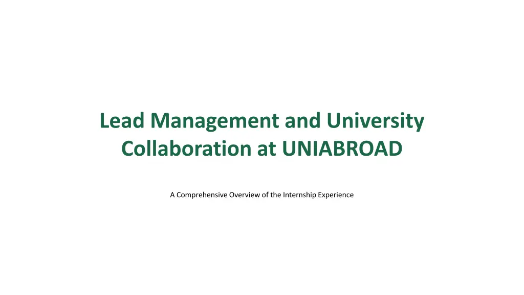 lead management and university collaboration