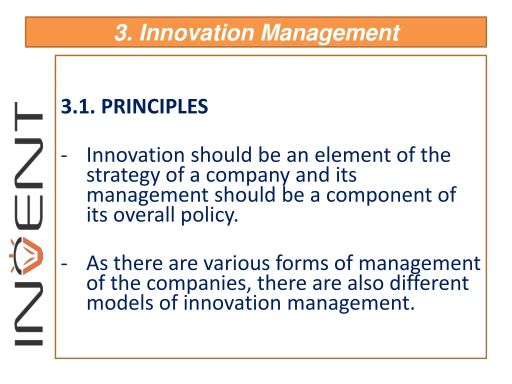 3 innovation management