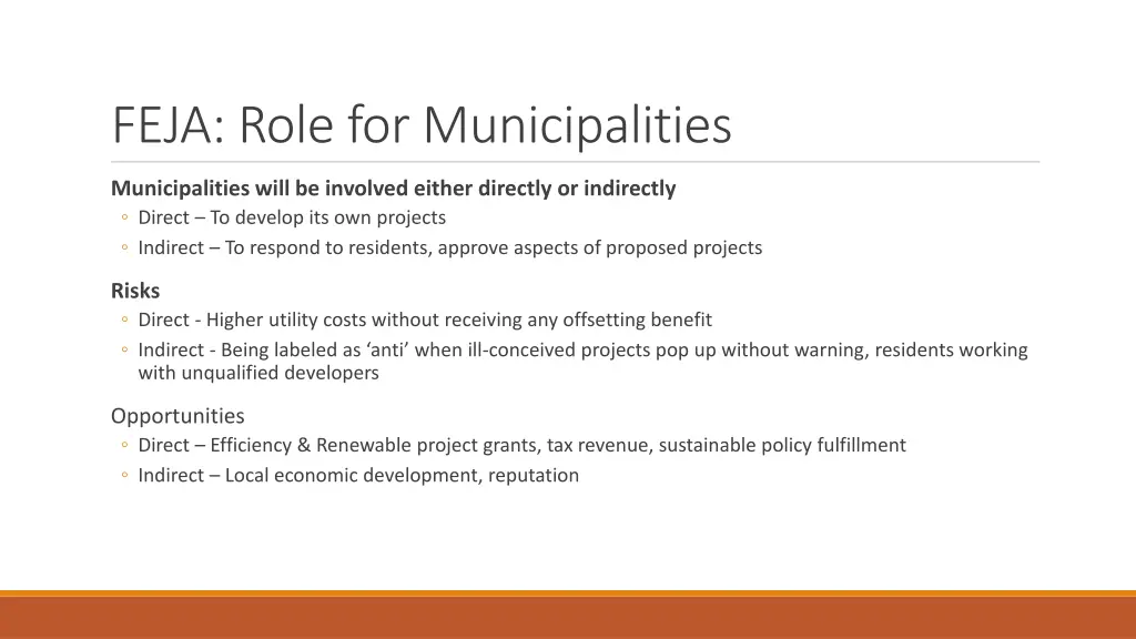 feja role for municipalities