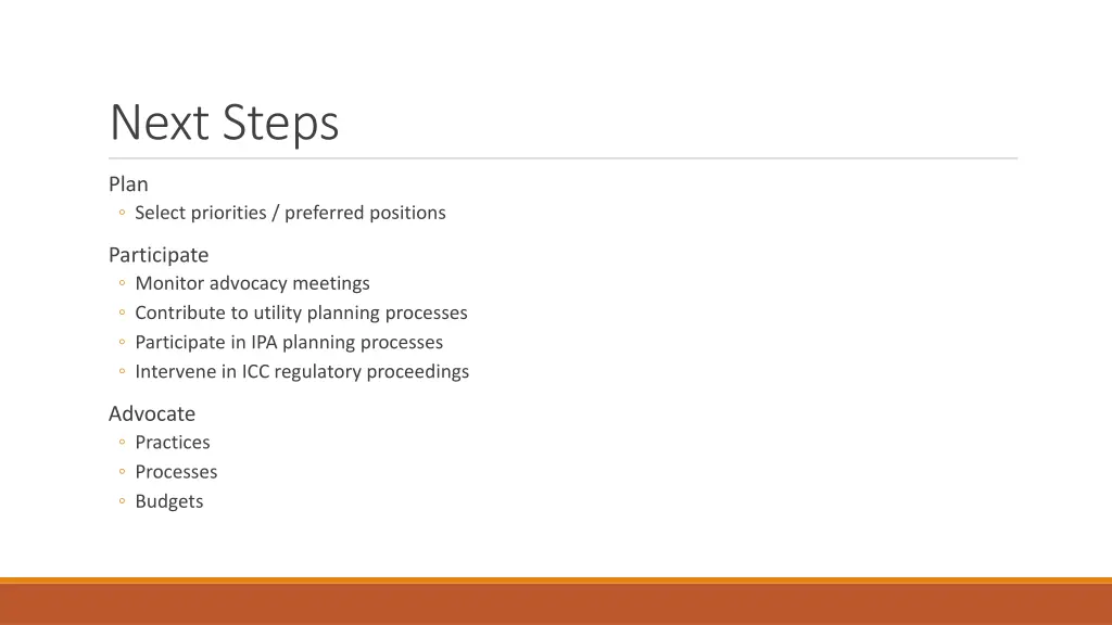 next steps