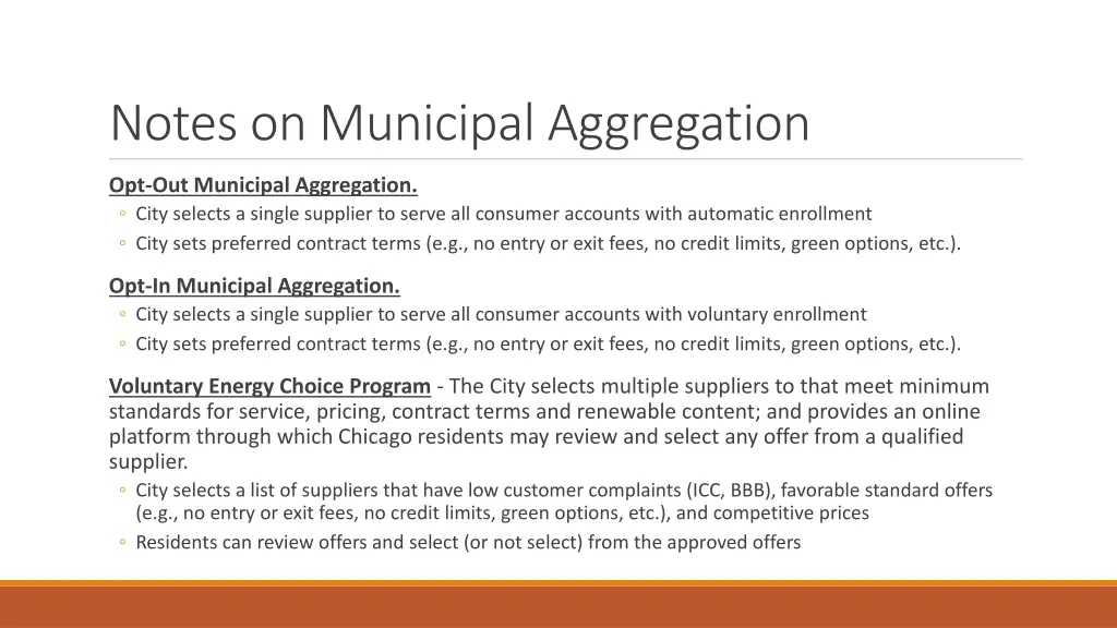 notes on municipal aggregation 1