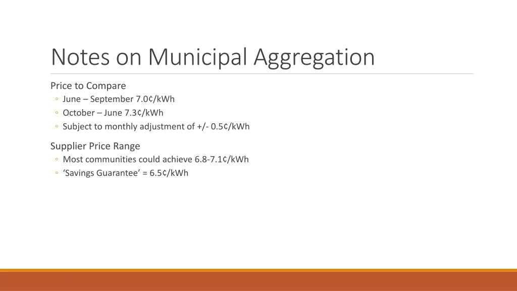 notes on municipal aggregation