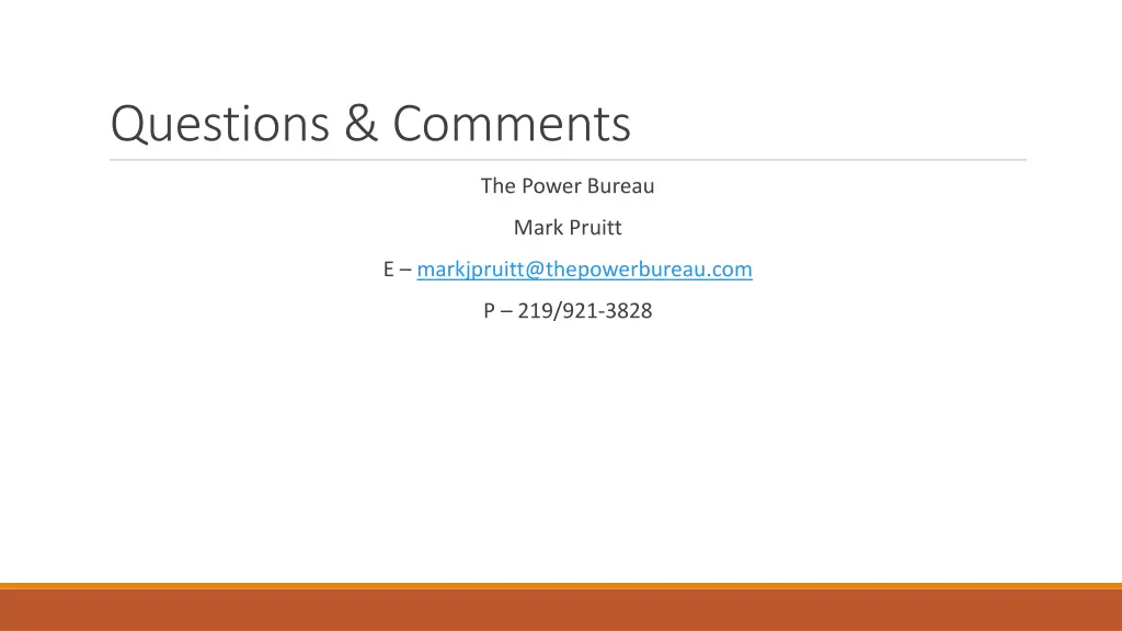 questions comments