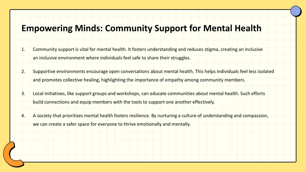 empowering minds community support for mental