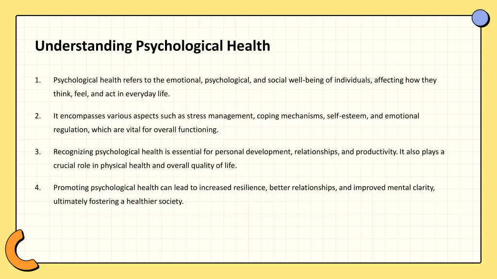 understanding psychological health
