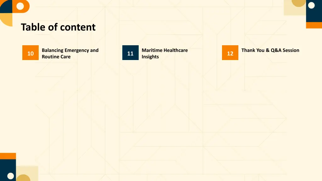 table of content 1