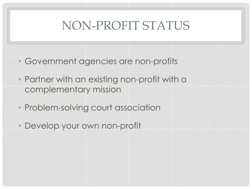non profit status