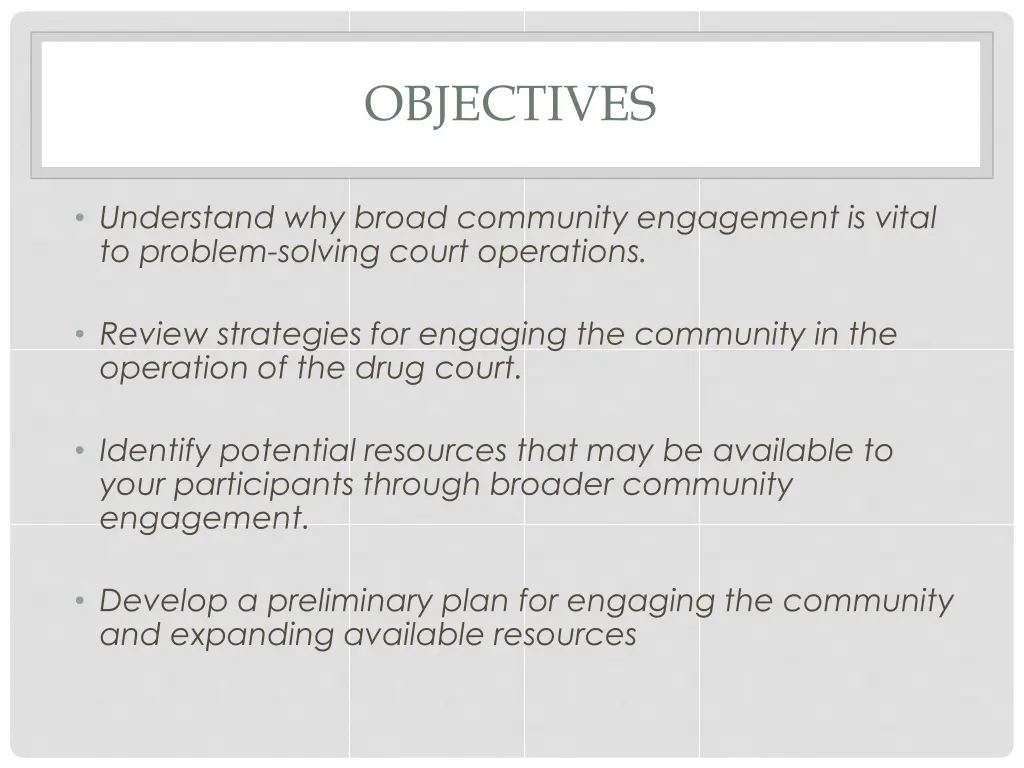 objectives
