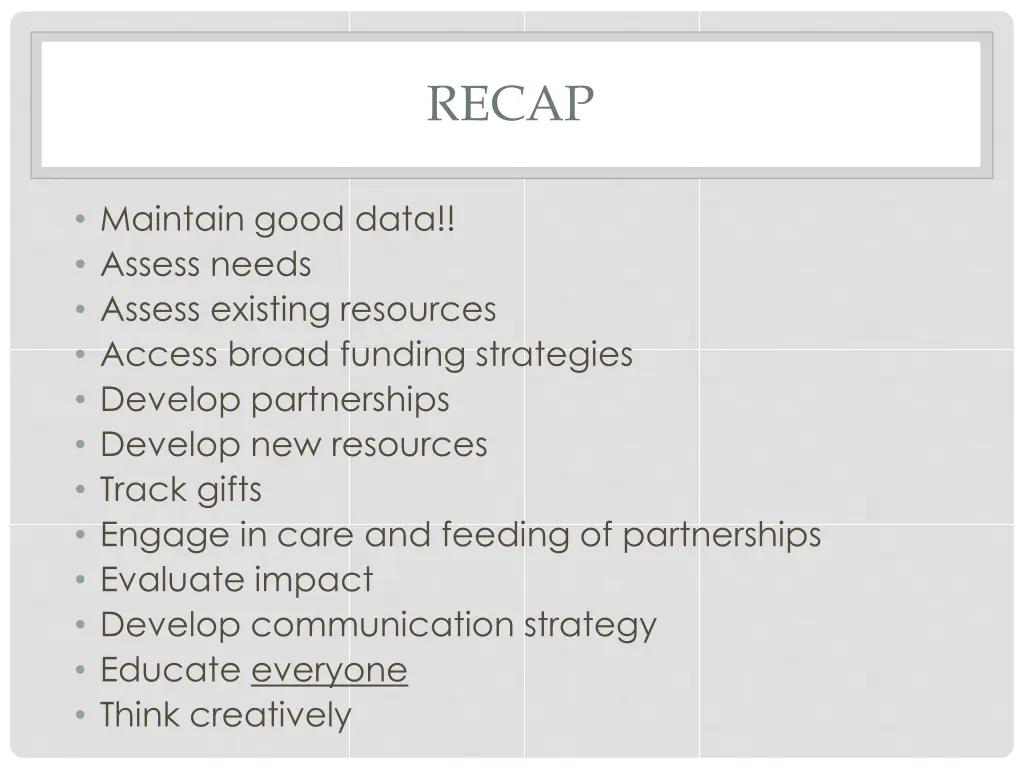 recap