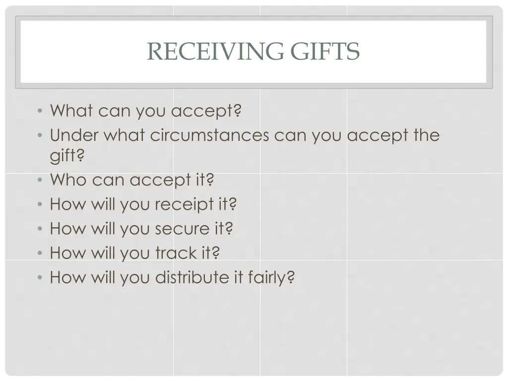 receiving gifts