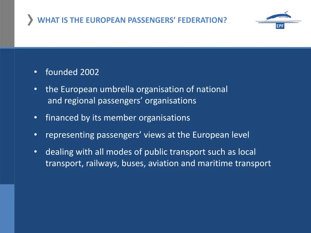 what is the european passengers federation