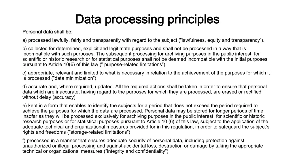 data processing principles data processing