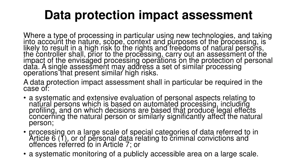 data protection impact assessment