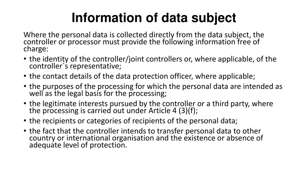 information of data subject