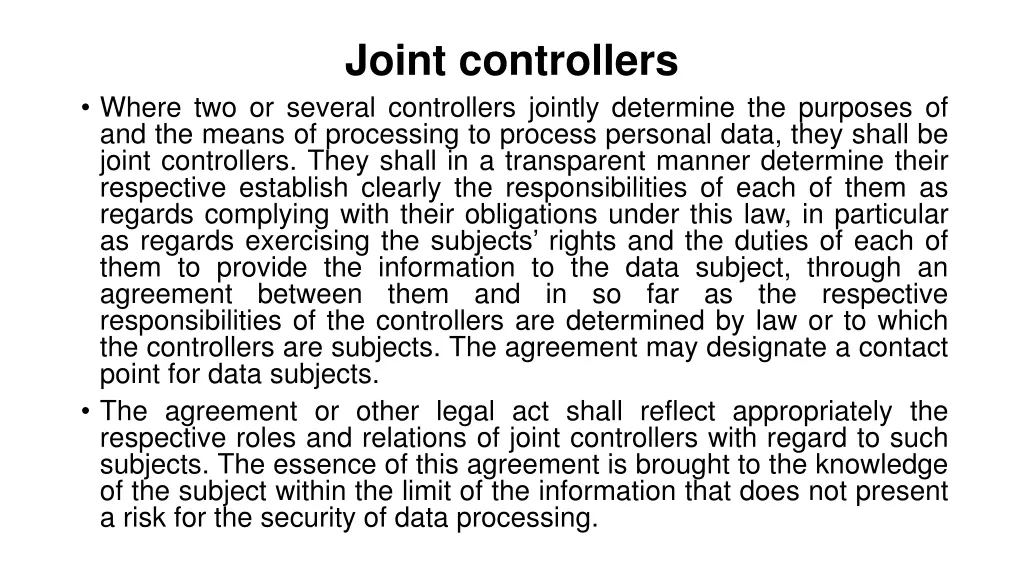 joint controllers