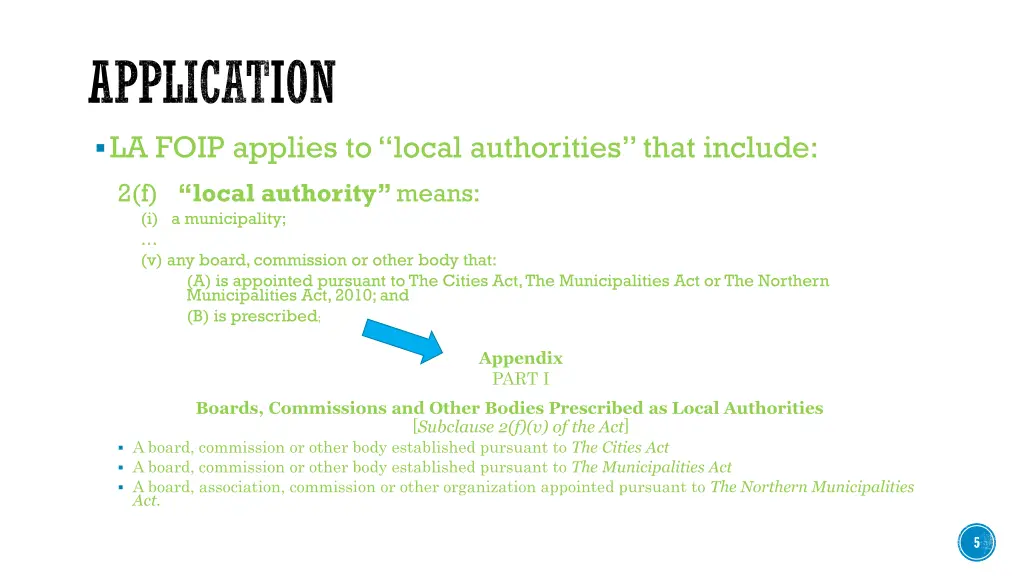 application la foip applies to local authorities