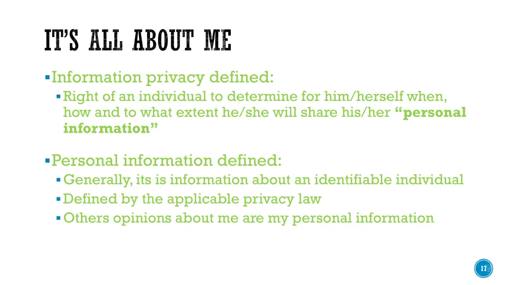 it s all about me