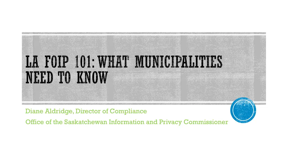 la foip 101 what municipalities need to know