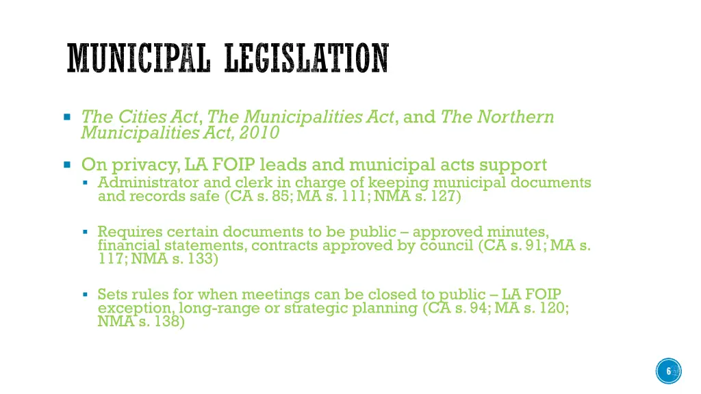 municipal legislation