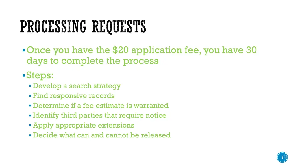 processing requests