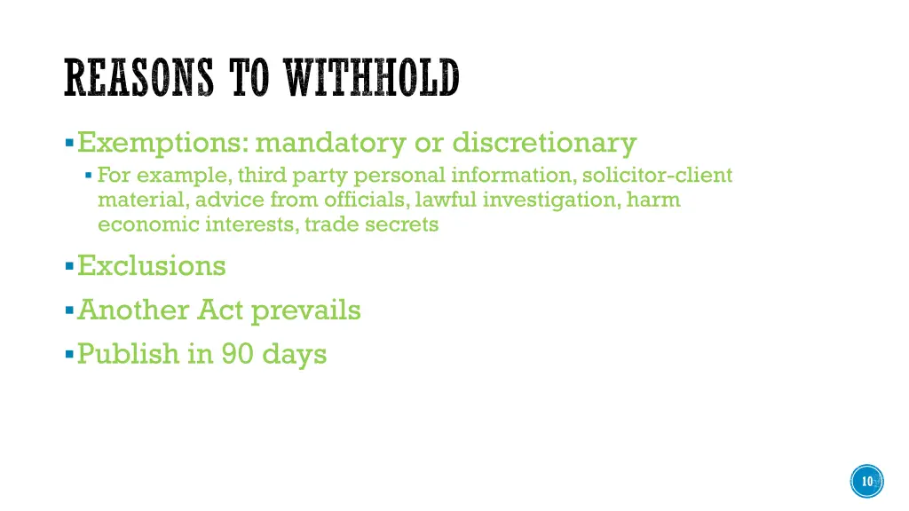 reasons to withhold