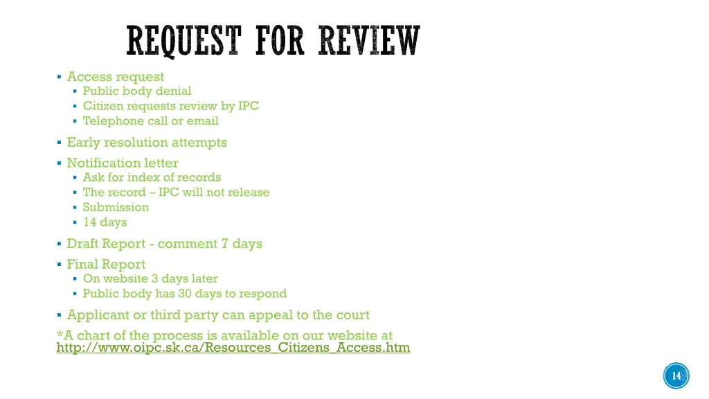 request for review access request public body