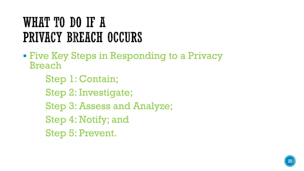 what to do if a privacy breach occurs five