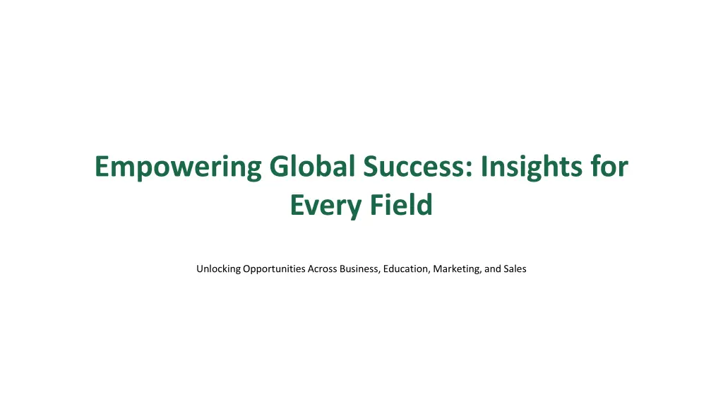 empowering global success insights for every field