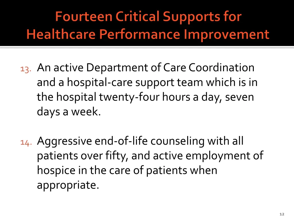 13 an active department of care coordination
