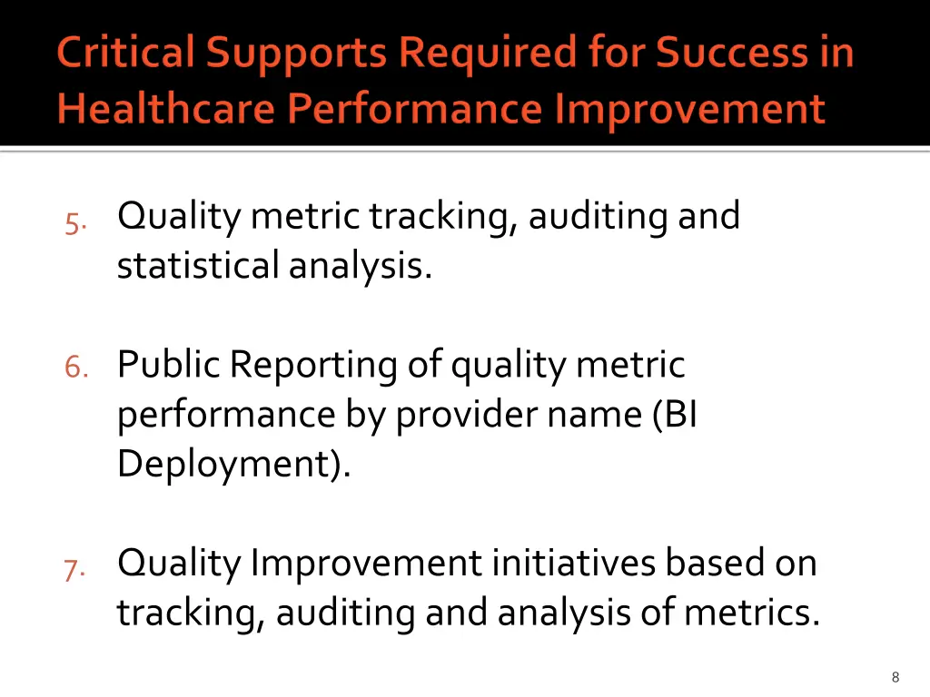 5 quality metric tracking auditing