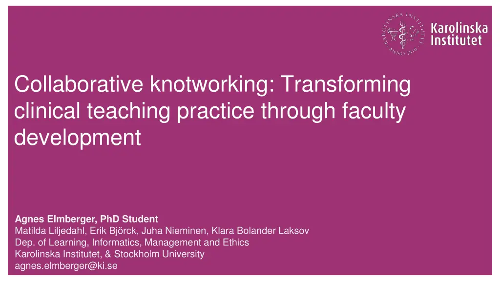 collaborative knotworking transforming clinical