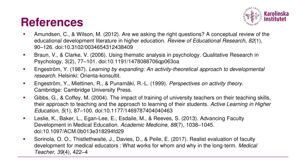 references amundsen c wilson m 2012 are we asking