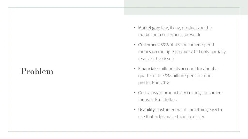 market gap market gap few if any products