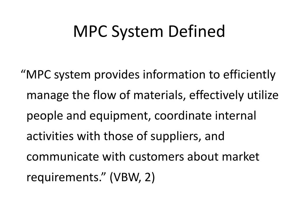 mpc system defined