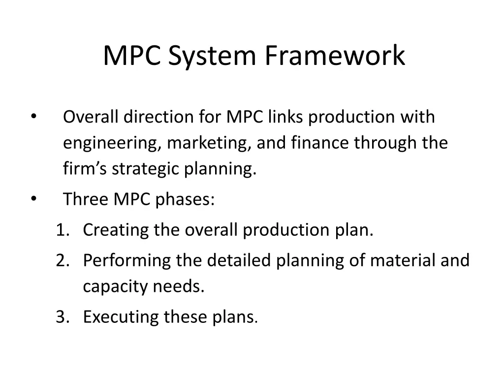 mpc system framework