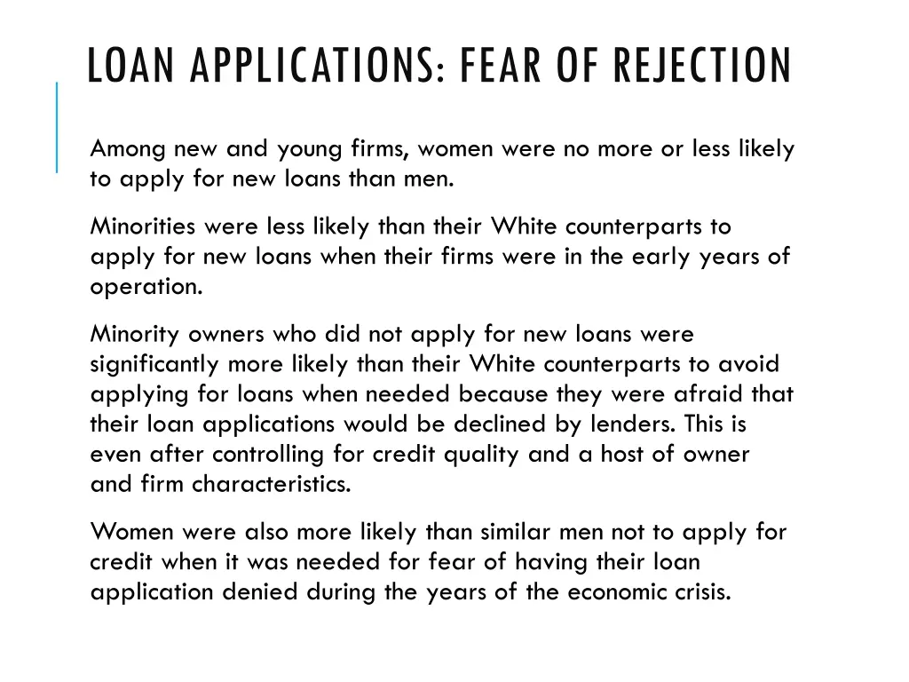 loan applications fear of rejection