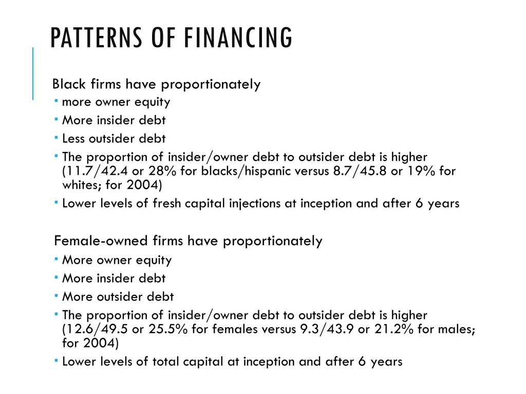 patterns of financing 1