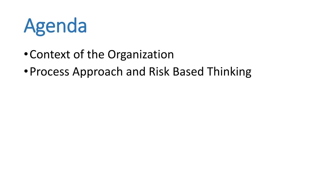 agenda agenda