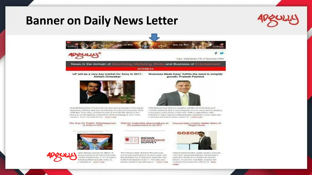 banner on daily news letter