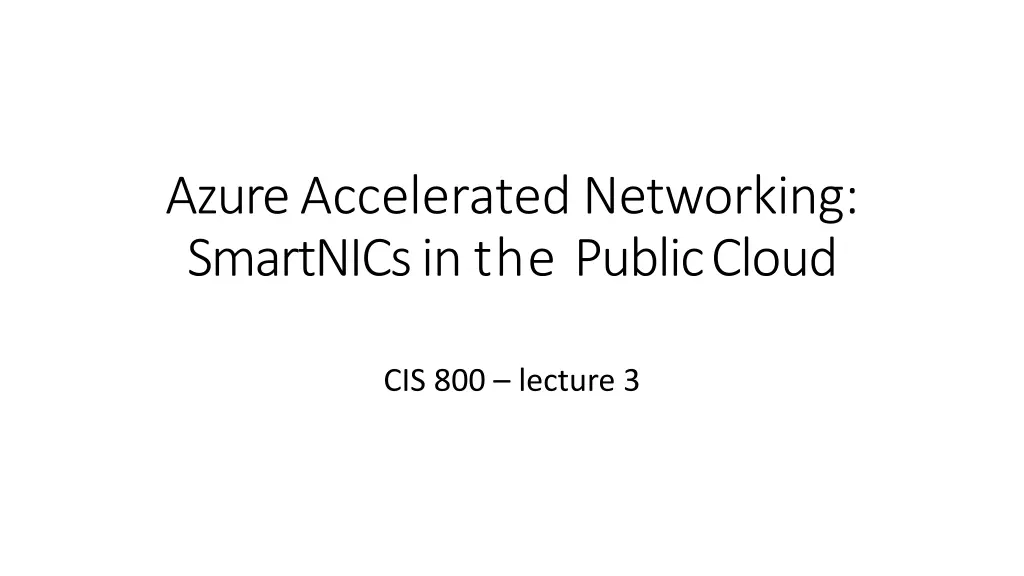azure acceleratednetworking smartnicsin