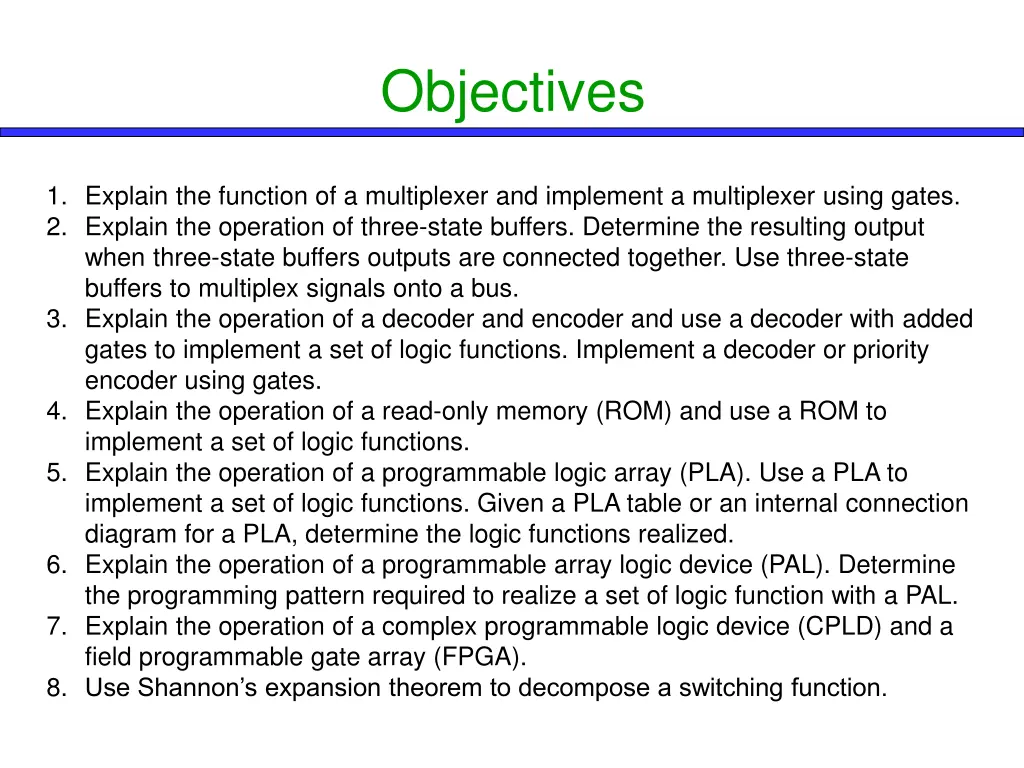 objectives