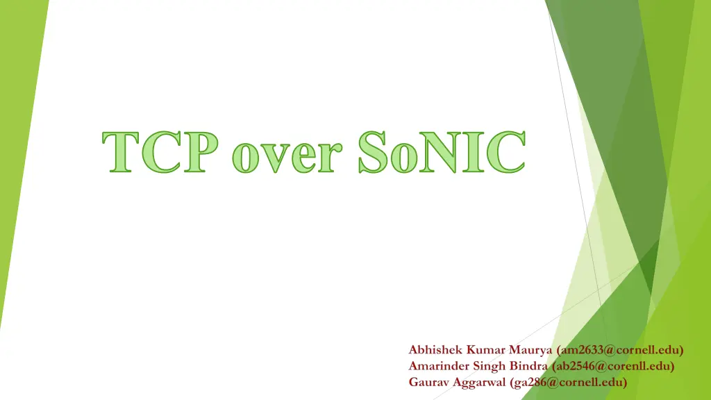 tcp over sonic