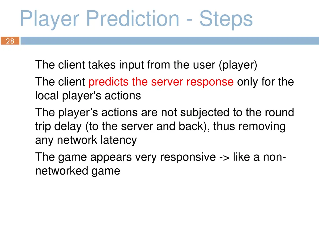 28 player prediction steps